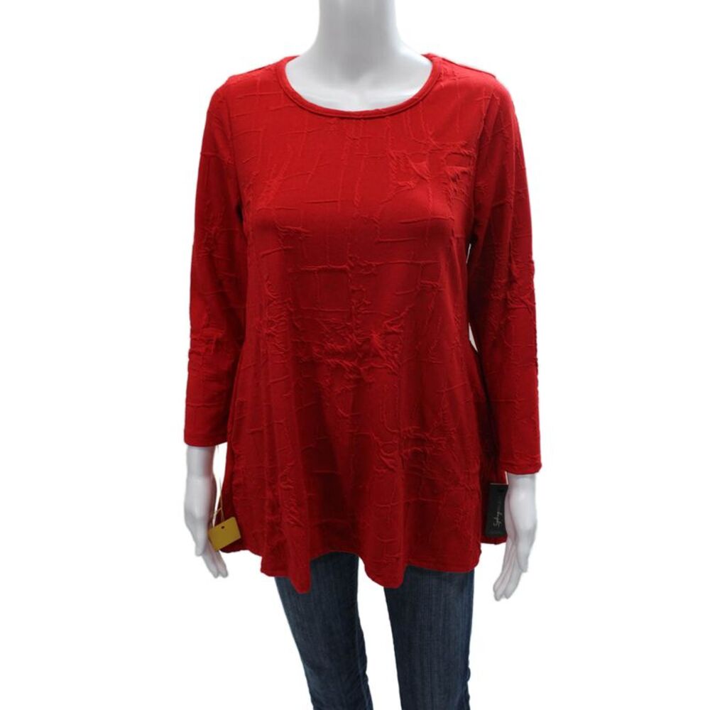 Sydney Women Tunic Red 3/4 Sleeve Round Neck Size XL